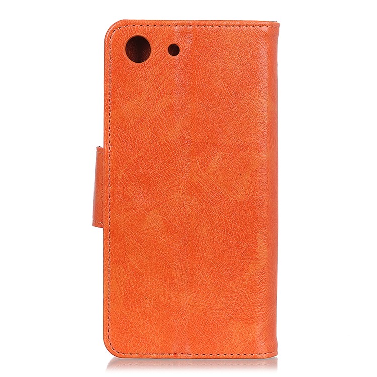 Textured Split Leather Wallet Stand Mobile Phone Shell for Sony Xperia XZ4 Compact - Orange-3