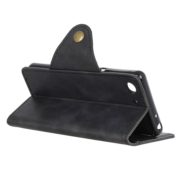 PU Leather Wallet Stand Mobile Case for Sony Xperia XZ4 Compact - Black-8