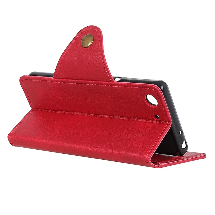 PU Leather Wallet Stand Mobile Cover for Sony Xperia XZ4 Compact - Red-8