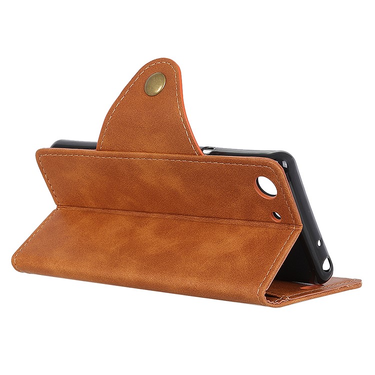 PU Leather Stand Wallet Cellphone Cover for Sony Xperia XZ4 Compact - Brown-8