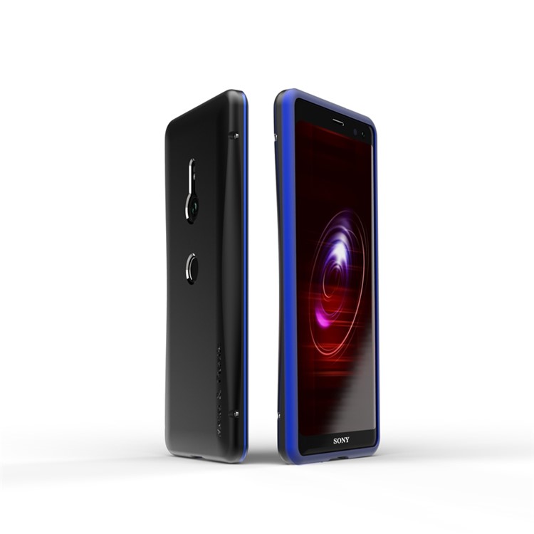 Metal Frame PC Back Casing Cover for Sony Xperia XZ3 - Blue-1