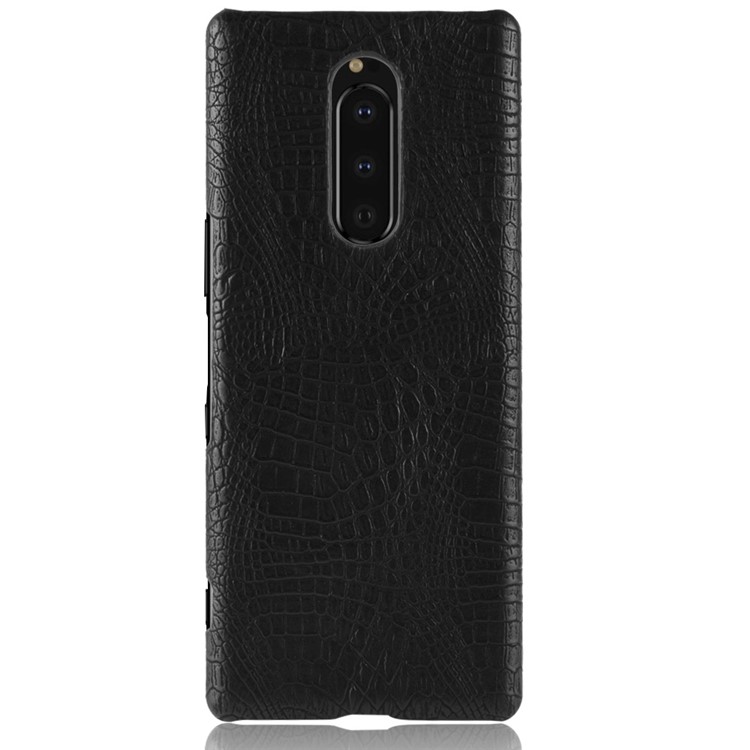 Crocodile Texture PU Leather Coated PC Phone Case for Sony Xperia 1 - Black-3