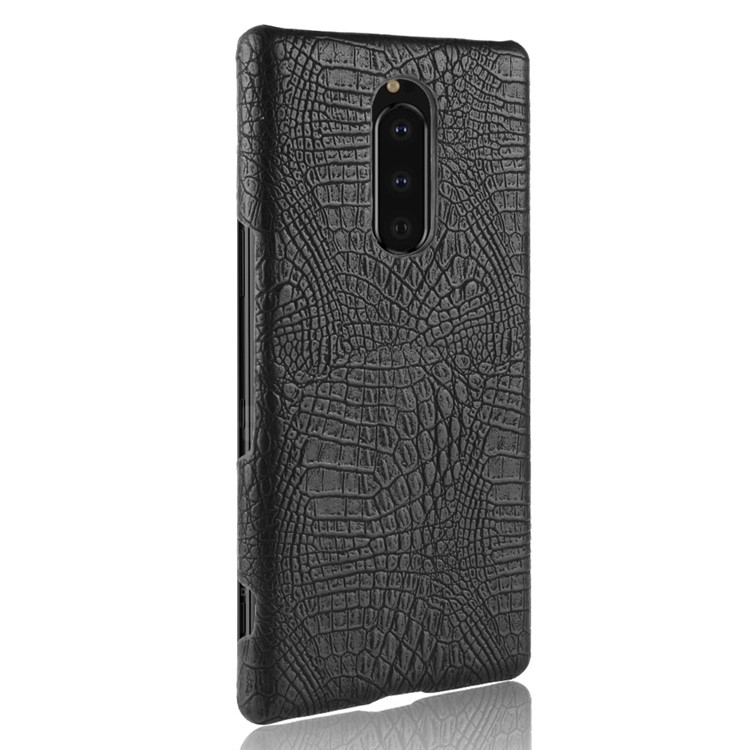 Crocodile Texture PU Leather Coated PC Phone Case for Sony Xperia 1 - Black-4