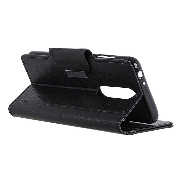 Textured PU Leather Wallet Stand Mobile Cover for Sony Xperia 1 - Black-4