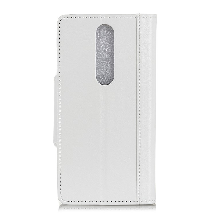 Textured PU Leather Wallet Stand Mobile Case for Sony Xperia 1 - White-2