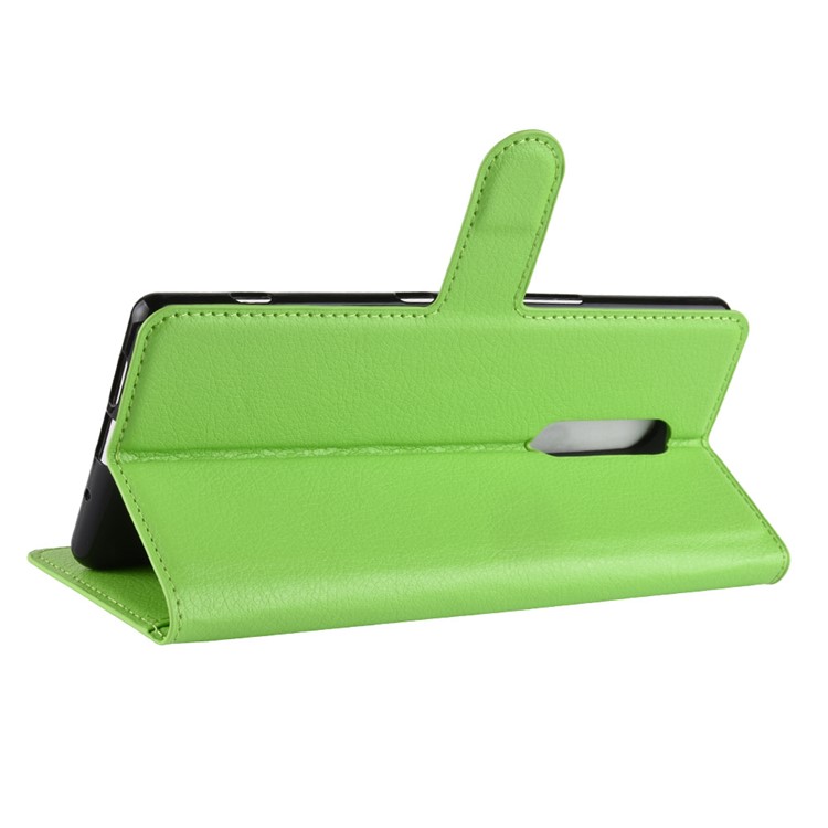 Litchi Skin PU Leather Magnetic Wallet Stand Protective Case for Sony Xperia 1 - Green-5