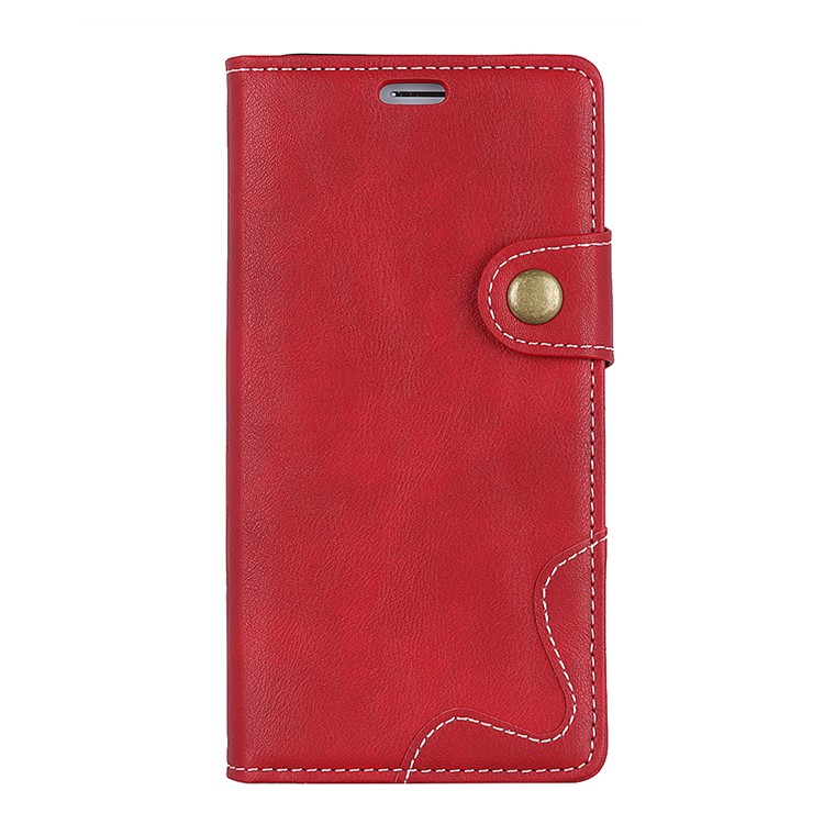 S Shape Textured Wallet Stand Leather Phone Cover for Sony Xperia XZ4 Compact - Red-10