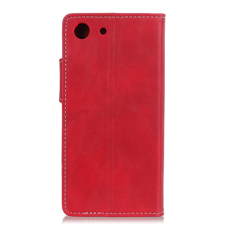 S Shape Textured Wallet Stand Leather Phone Cover for Sony Xperia XZ4 Compact - Red-7
