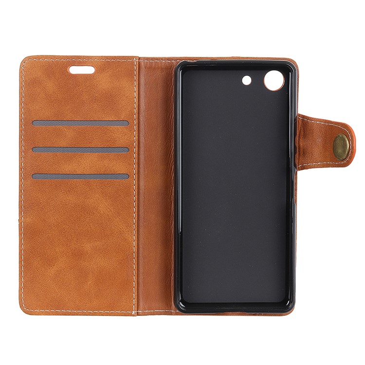 S Shape Textured PU Leather Mobile Phone Shell for Sony Xperia XZ4 Compact - Brown-8