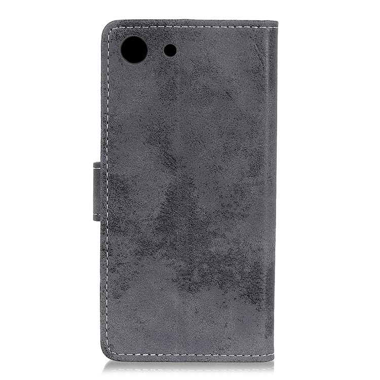 Vintage Style Leather Wallet Case for Sony Xperia XZ4 Compact - Grey-4