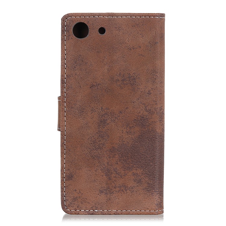 Vintage Style PU Leather Wallet Case for Sony Xperia XZ4 Compact - Brown-4