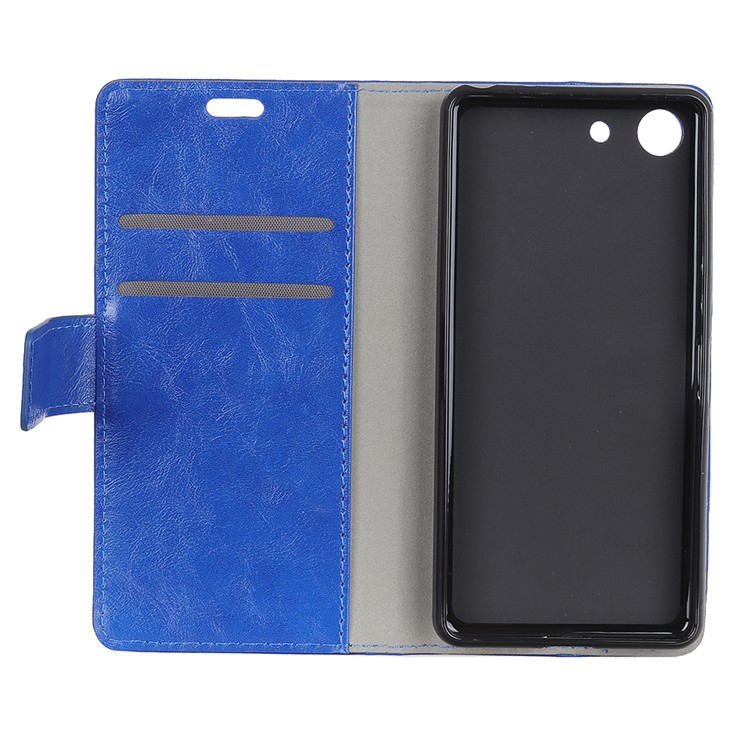 Crazy Horse Texture Stand Leather Protective Case for Sony Xperia XZ4 Compact - Blue-8