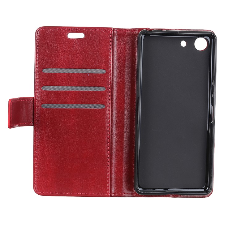 Crazy Horse Rivet Decor Leather Wallet Cover for Sony Xperia XZ4 Compact - Red-4