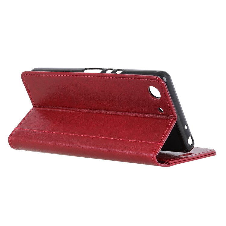 Crazy Horse Rivet Decor Leather Wallet Cover for Sony Xperia XZ4 Compact - Red-5