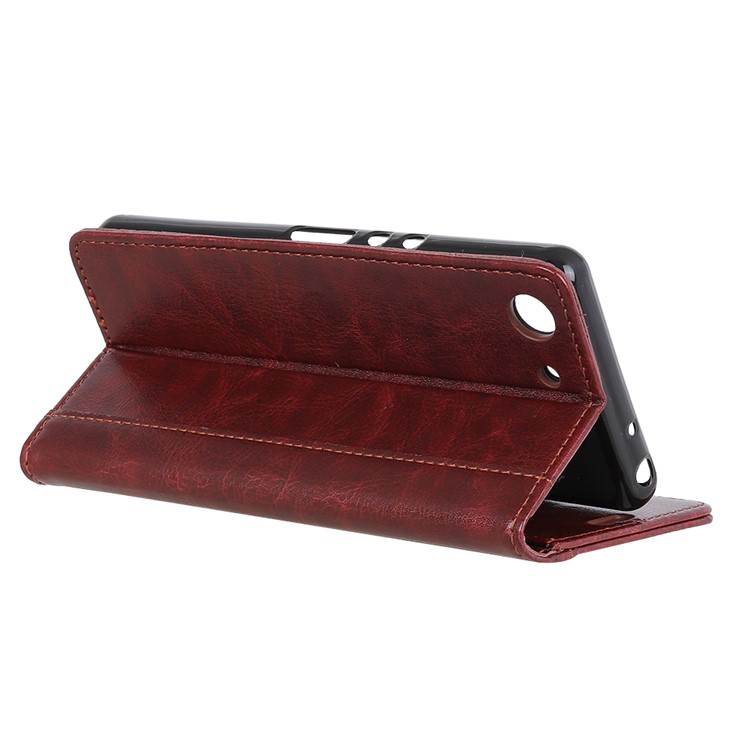 Crazy Horse Rivet Decor Leather Protection Case for Sony Xperia XZ4 Compact - Brown-5