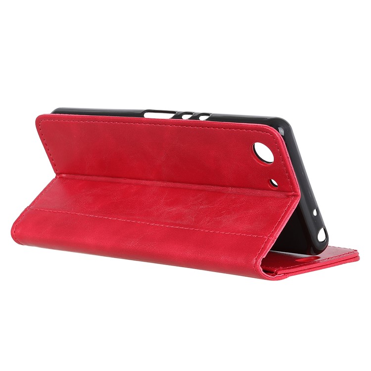 Rivet Decor PU Leather Magnetic Case with Stand for Sony Xperia XZ4 Compact - Red-10