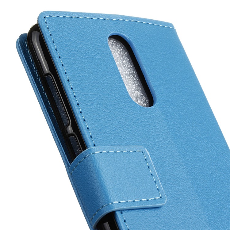 PU Leather Wallet Stand Protection Cover for Sony Xperia 1 - Blue-3