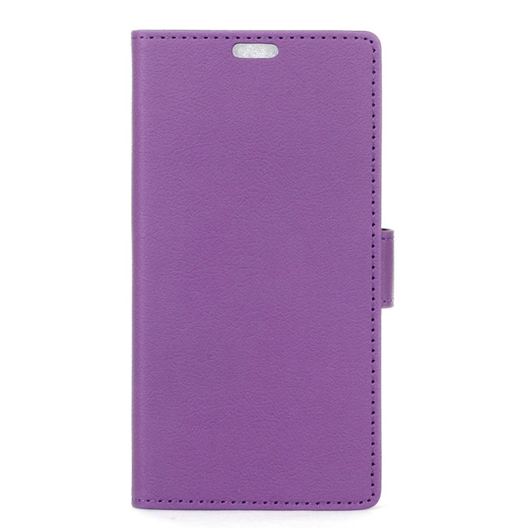 PU Leather Wallet Stand Shell Cover for Sony Xperia 1 - Purple-1