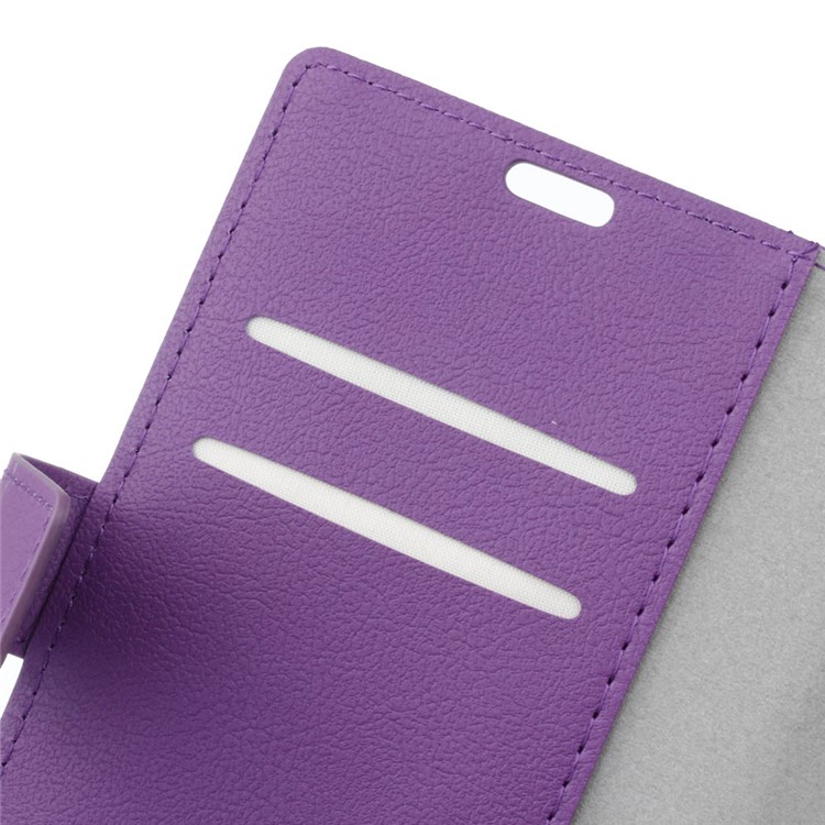PU Leather Wallet Stand Shell Cover for Sony Xperia 1 - Purple-2