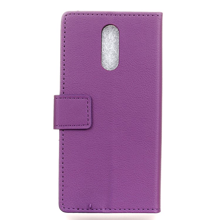 PU Leather Wallet Stand Shell Cover for Sony Xperia 1 - Purple-3