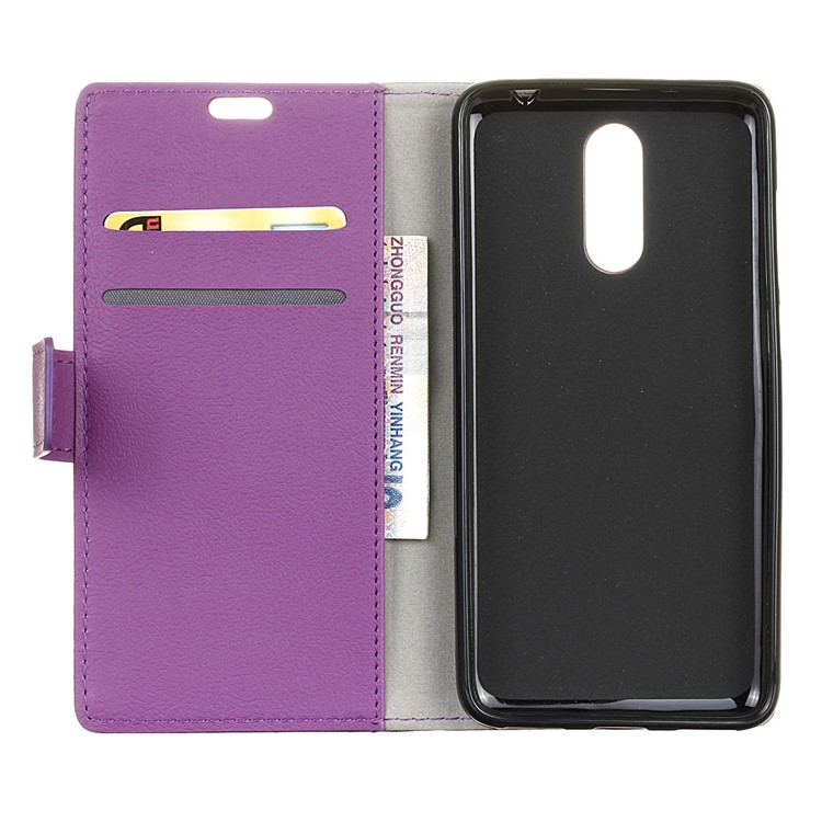 PU Leather Wallet Stand Shell Cover for Sony Xperia 1 - Purple-5