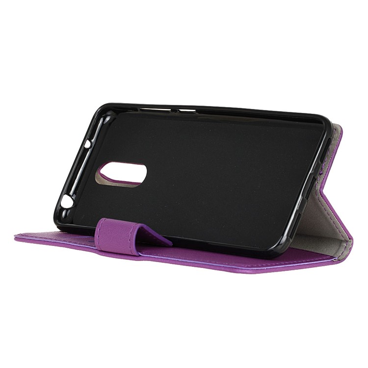 PU Leather Wallet Stand Shell Cover for Sony Xperia 1 - Purple-6