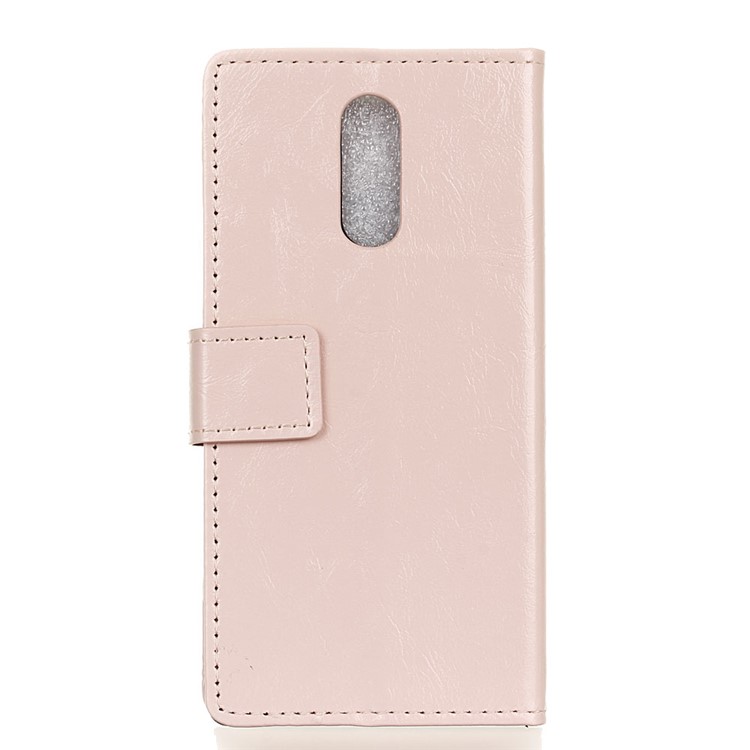 Crazy Horse Wallet Magnetic Leather Mobile Casing for Sony Xperia 1 - Pink-3