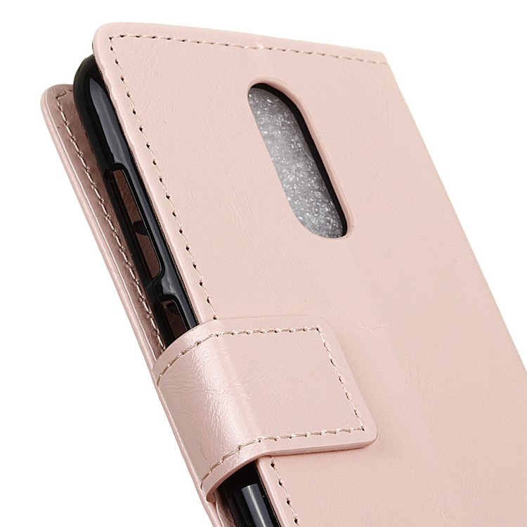 Crazy Horse Wallet Magnetic Leather Mobile Casing for Sony Xperia 1 - Pink-4