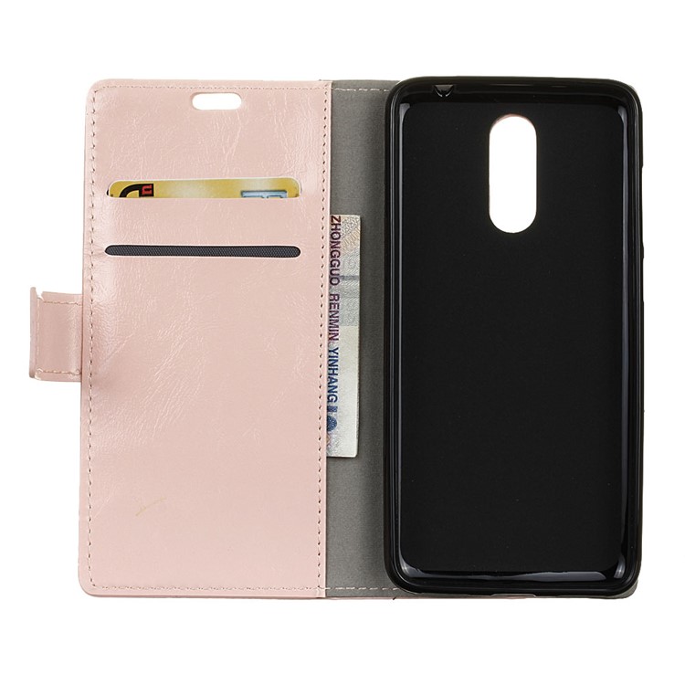 Crazy Horse Wallet Magnetic Leather Mobile Casing for Sony Xperia 1 - Pink-5