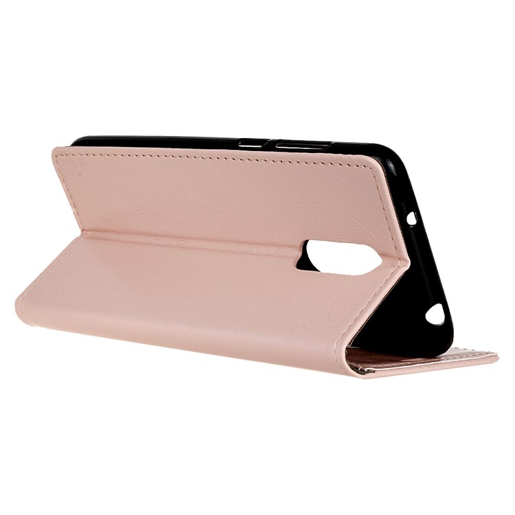 Crazy Horse Wallet Magnetic Leather Mobile Casing for Sony Xperia 1 - Pink-7