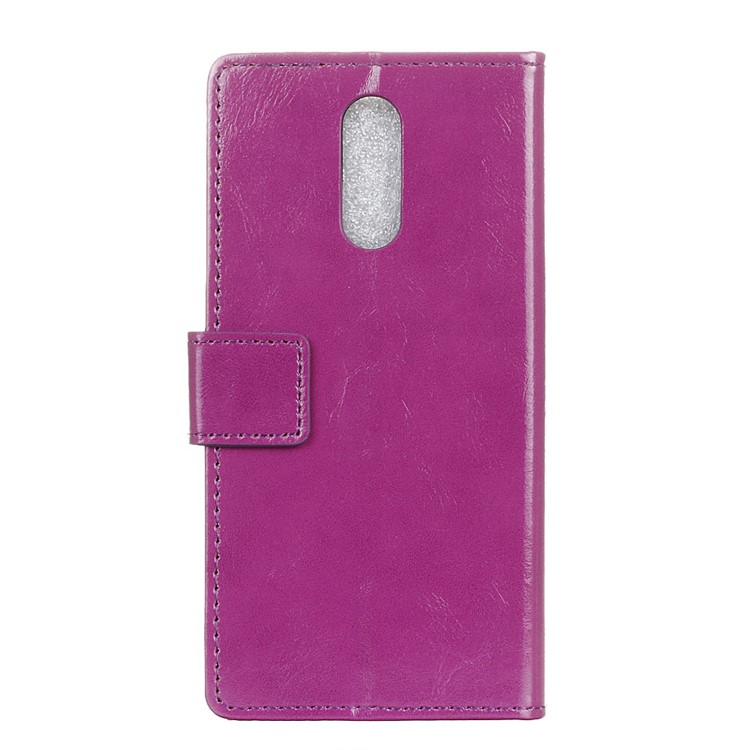 Crazy Horse Wallet Stand Leather Protective Shell for Sony Xperia 1 - Purple-3