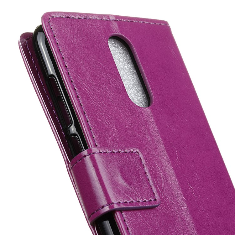 Crazy Horse Wallet Stand Leather Protective Shell for Sony Xperia 1 - Purple-4