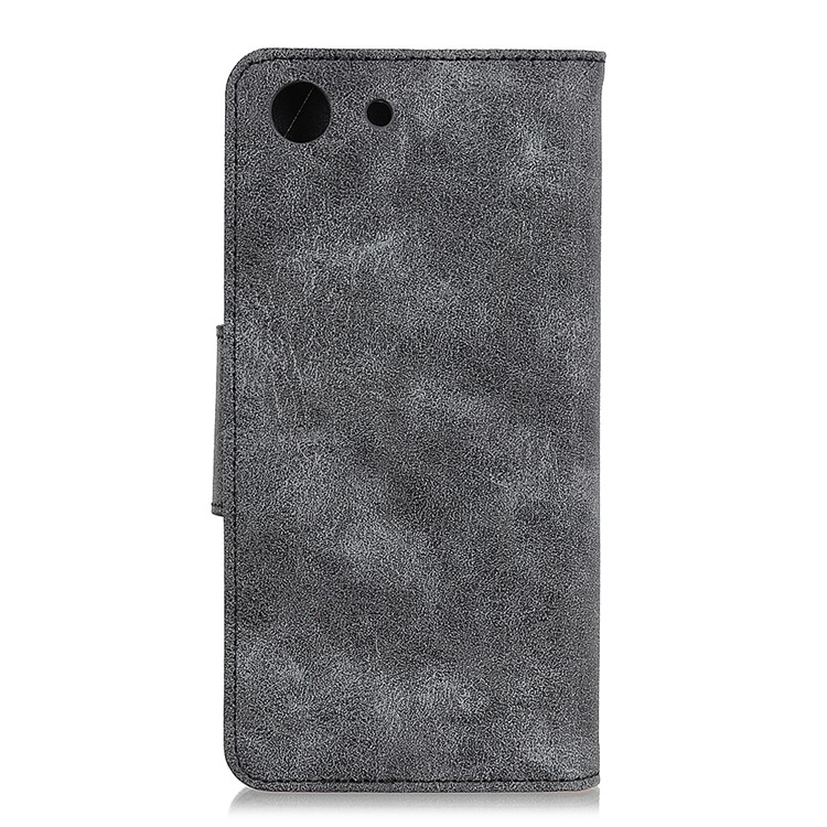 Vintage Style Split Leather Stand Magnetic Wallet Case for Sony Xperia XZ4 Compact - Grey-5