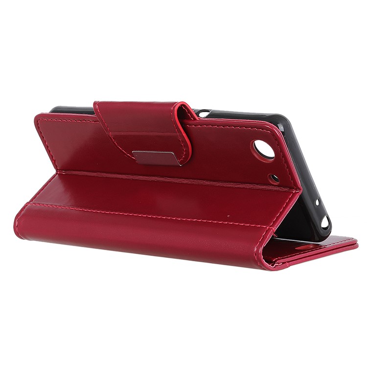 All Round Protection Stand Wallet PU Leather Cover for Sony Xperia XZ4 Compact - Red-3
