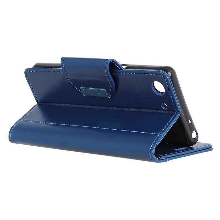 All Round Protection Stand Wallet PU Leather Shell for Sony Xperia Ace - Blue-8