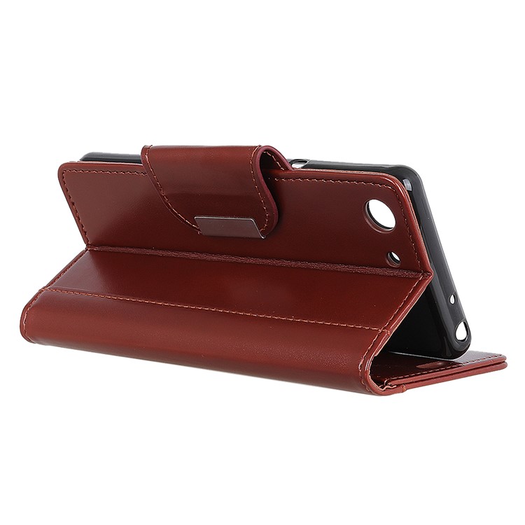 All Round Protection Stand Wallet PU Leather Casing for Sony Xperia XZ4 Compact - Brown-8
