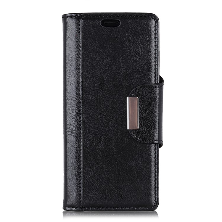 Textured PU Leather Wallet Stand Mobile Cover for Sony Xperia XZ4 Compact - Black-3