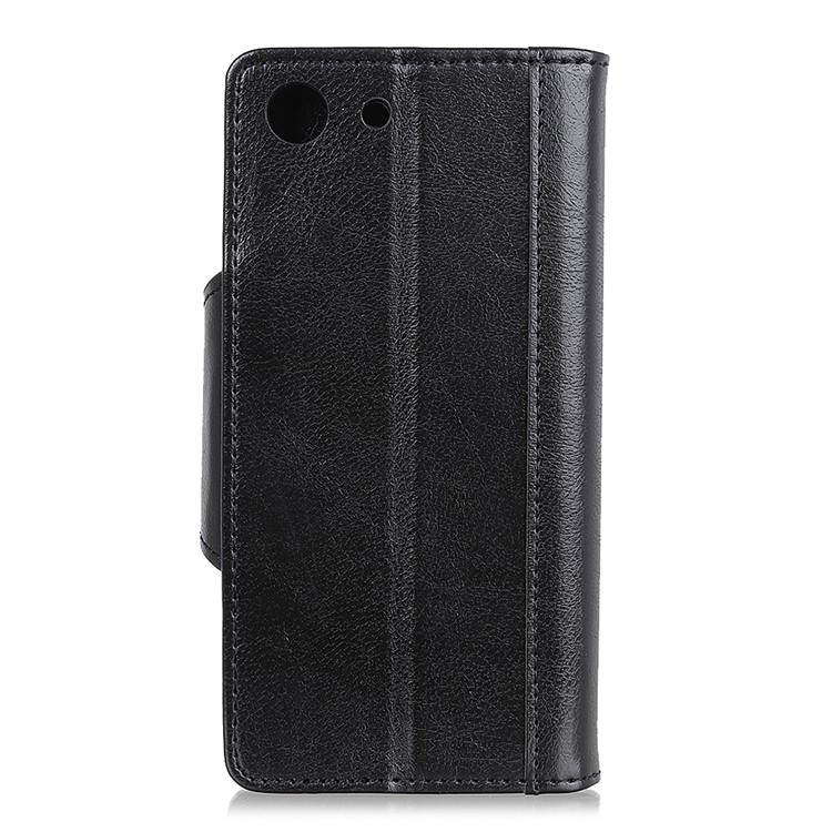 Textured PU Leather Wallet Stand Mobile Cover for Sony Xperia XZ4 Compact - Black-4