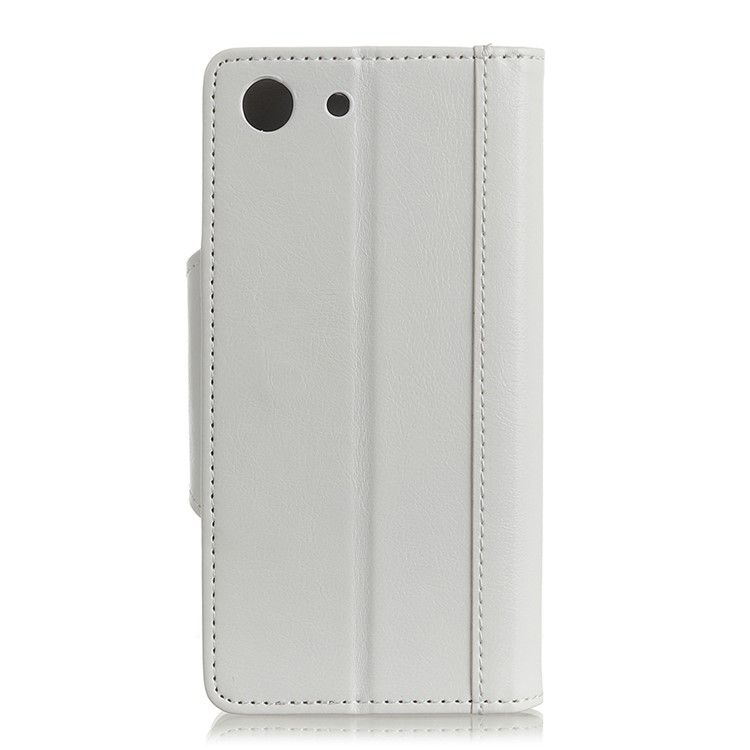 Textured PU Leather Wallet Stand Mobile Case for Sony Xperia XZ4 Compact - White-4