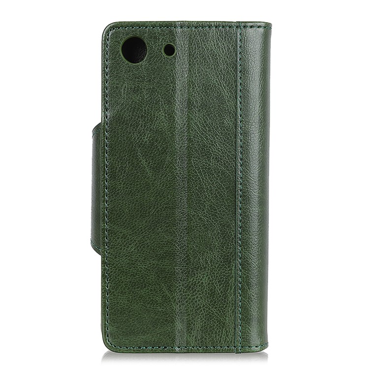 Textured PU Leather Wallet Stand Mobile Shell for Sony Xperia XZ4 Compact - Green-4