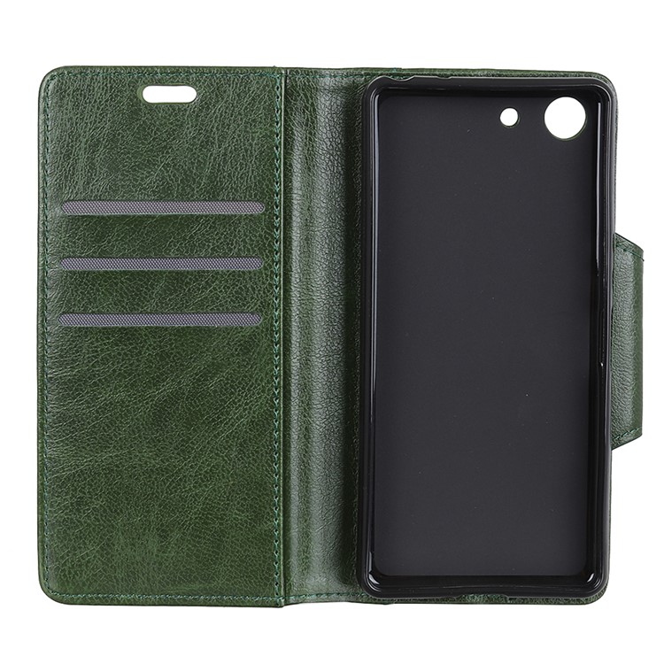 Textured PU Leather Wallet Stand Mobile Shell for Sony Xperia XZ4 Compact - Green-5