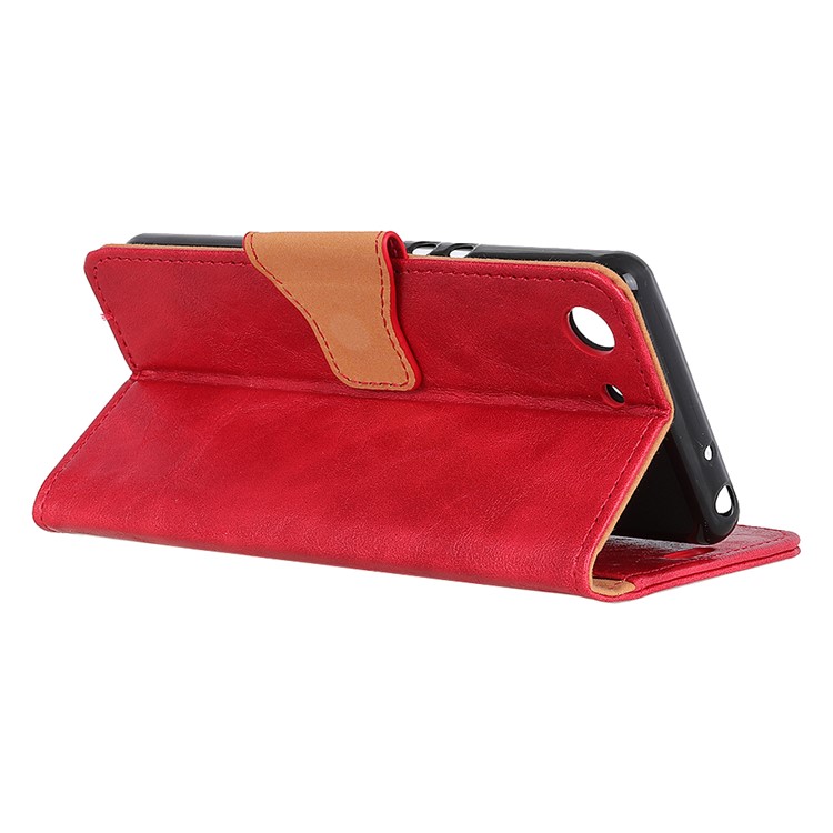 Crazy Horse Magnetic Stand Wallet Split Leather Protective Cover for Sony Xperia XZ4 Compact - Red-6