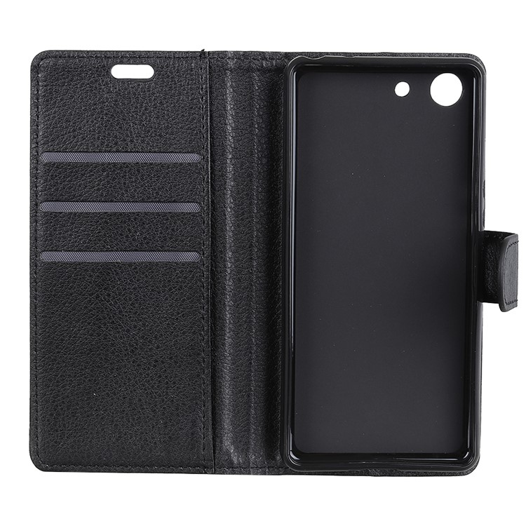 Litchi Texture Wallet Stand Protective Leather Case for Sony Xperia XZ4 Compact - Black-6