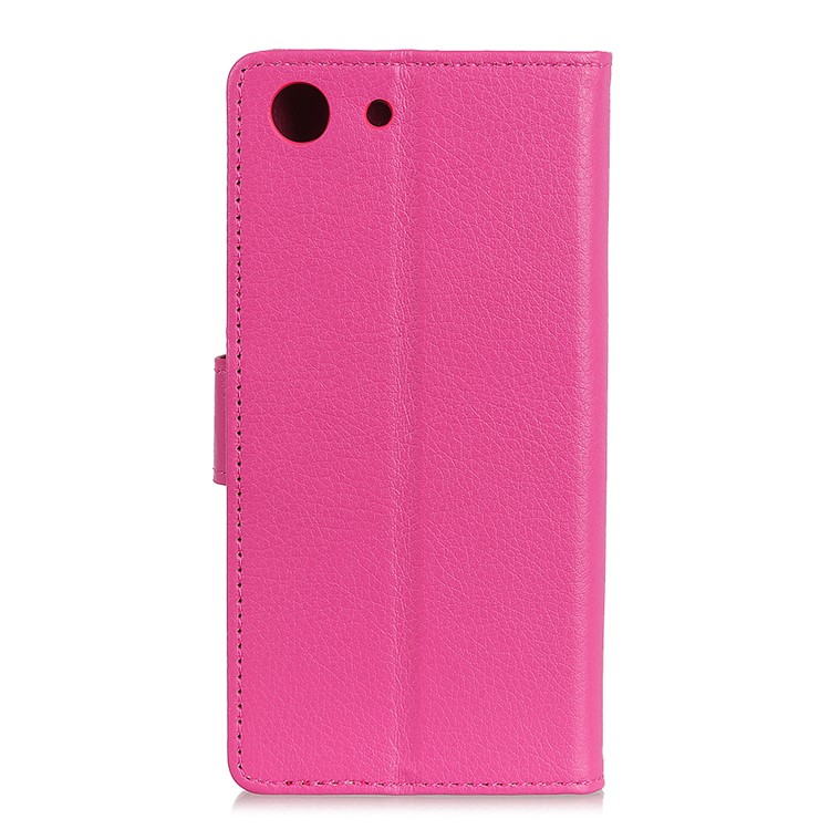 Litchi Texture Wallet Stand PU Leather Phone Shell for Sony Xperia XZ4 Compact - Rose-5