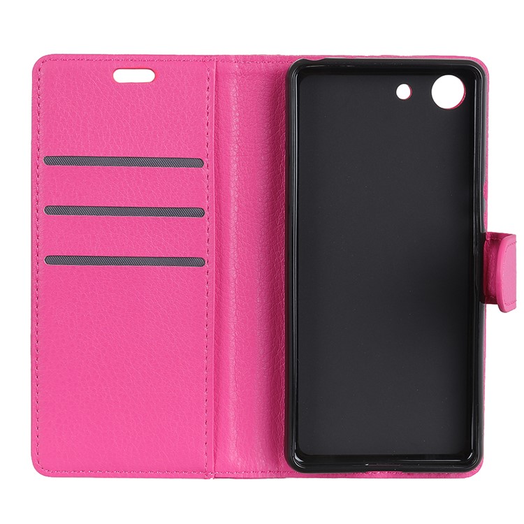 Litchi Texture Wallet Stand PU Leather Phone Shell for Sony Xperia XZ4 Compact - Rose-6