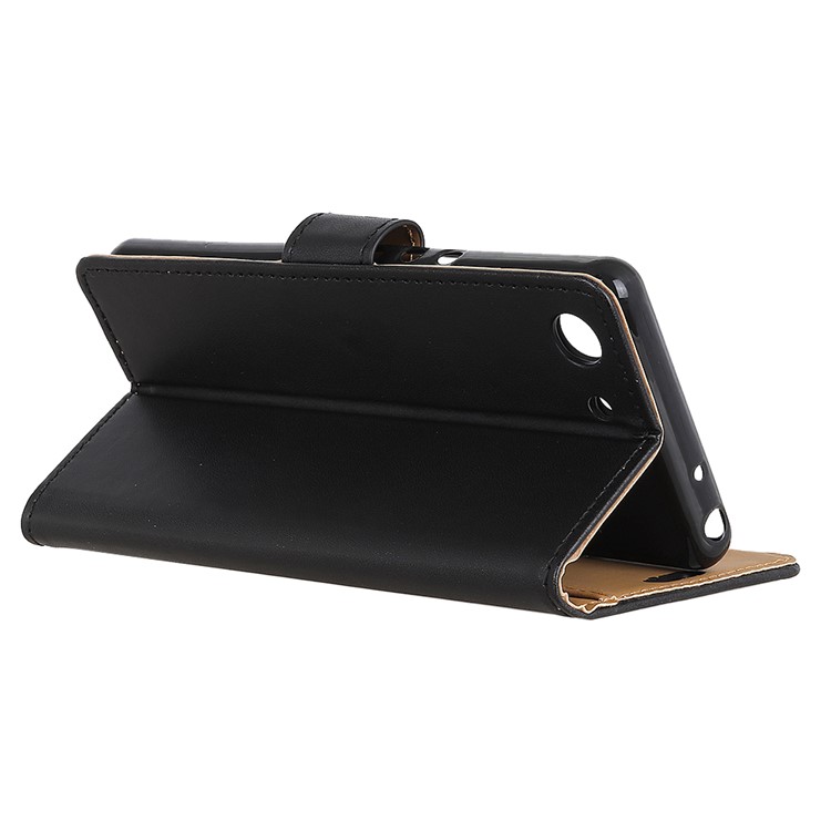 Wallet Stand Flip PU Leather Mobile Case Cover for Sony Xperia Ace - Black-4