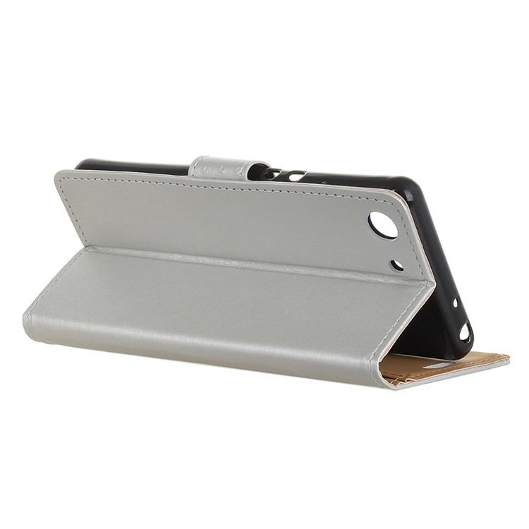 Wallet Stand Flip PU Leather Mobile Cover for Sony Xperia XZ4 Compact - Silver-4