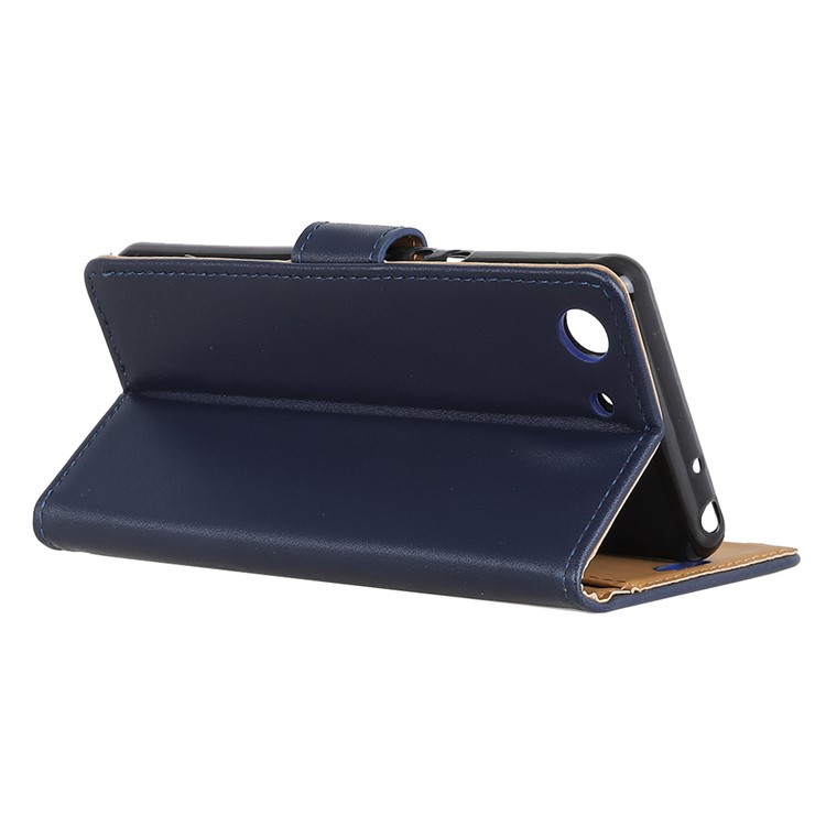 Wallet Stand Flip PU Leather Mobile Shell for Sony Xperia XZ4 Compact - Blue-4