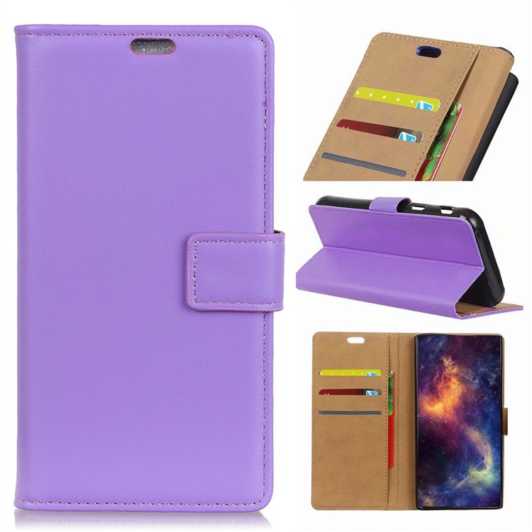Wallet Stand Flip PU Leather Phone Cover for Sony Xperia XZ4 Compact - Purple-1