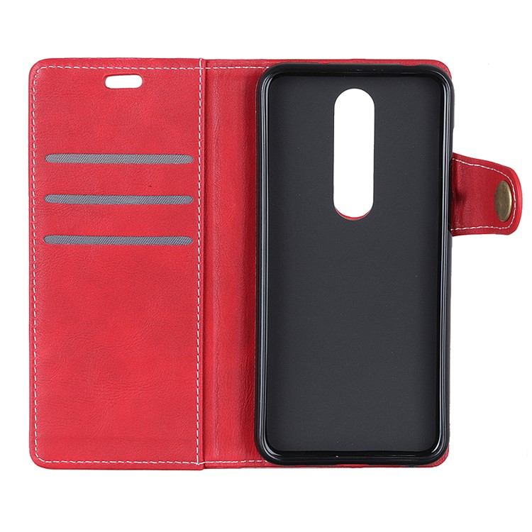 For Sony Xperia 1 S Shape Textured Wallet Magnetic Leather Mobile Shell - Red-5